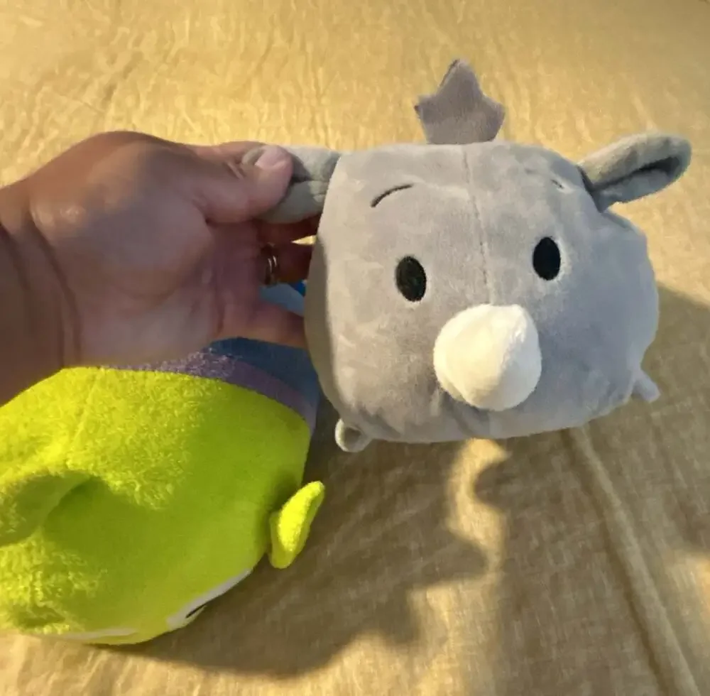 Disney Pixar Toy Story Alien and Rhino Medium Tsum Tsum Bun Bun Plush Set
